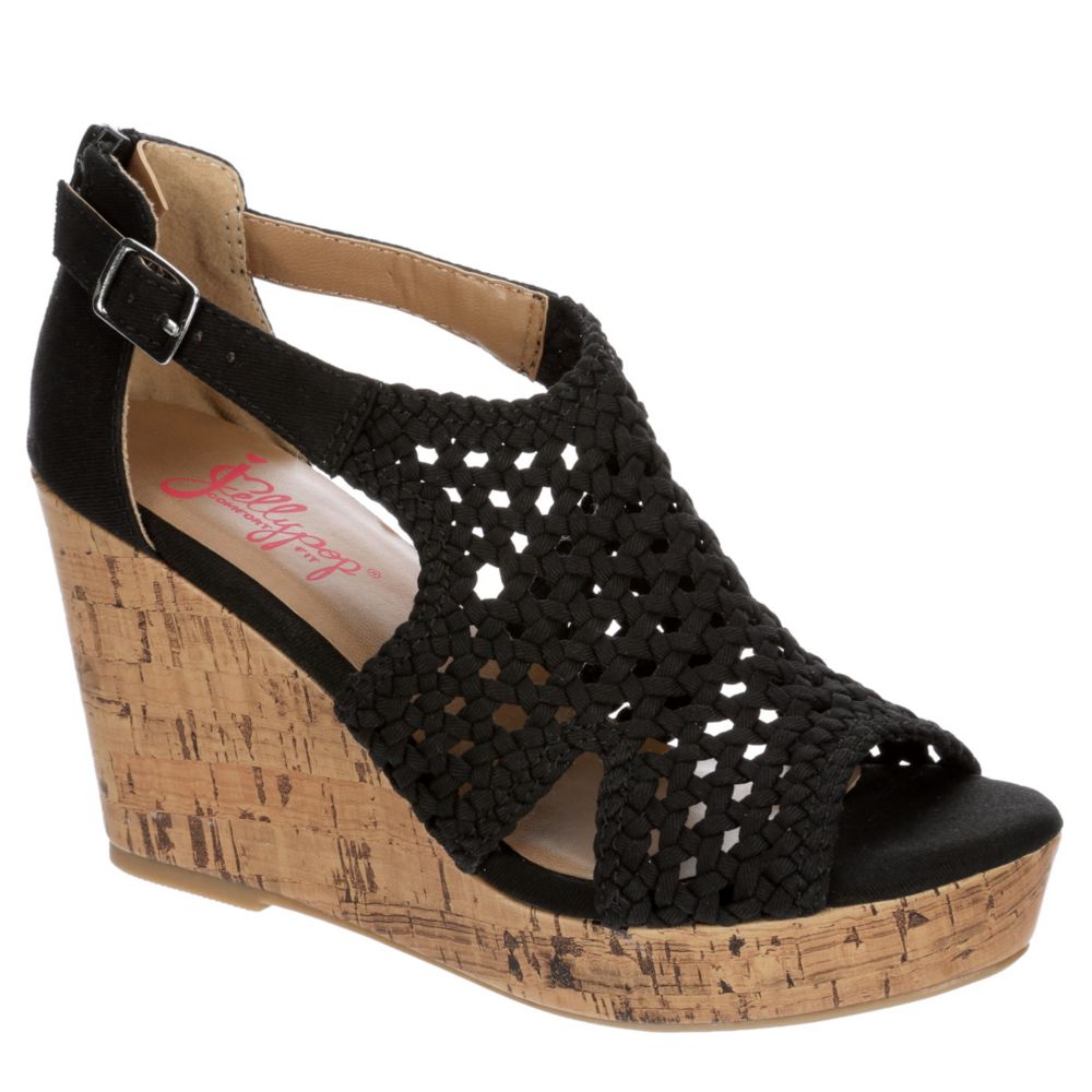jellypop black wedges