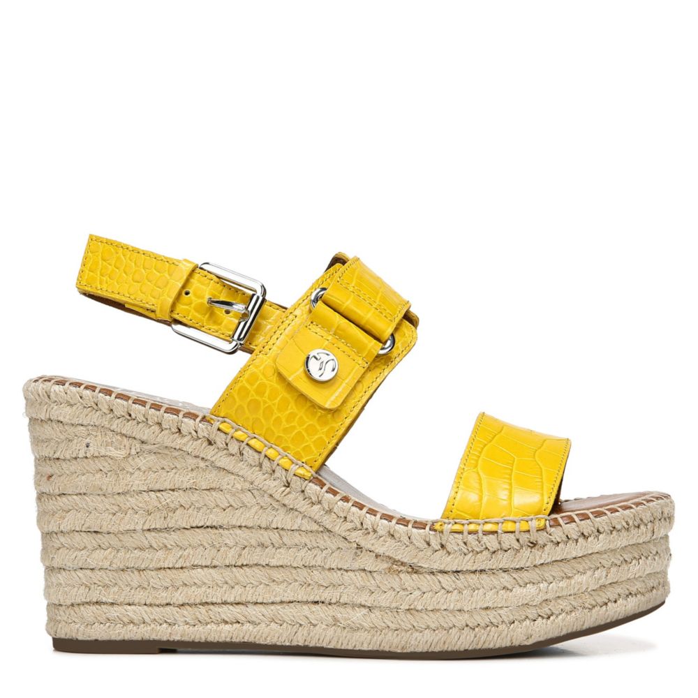 franco sarto yellow wedge