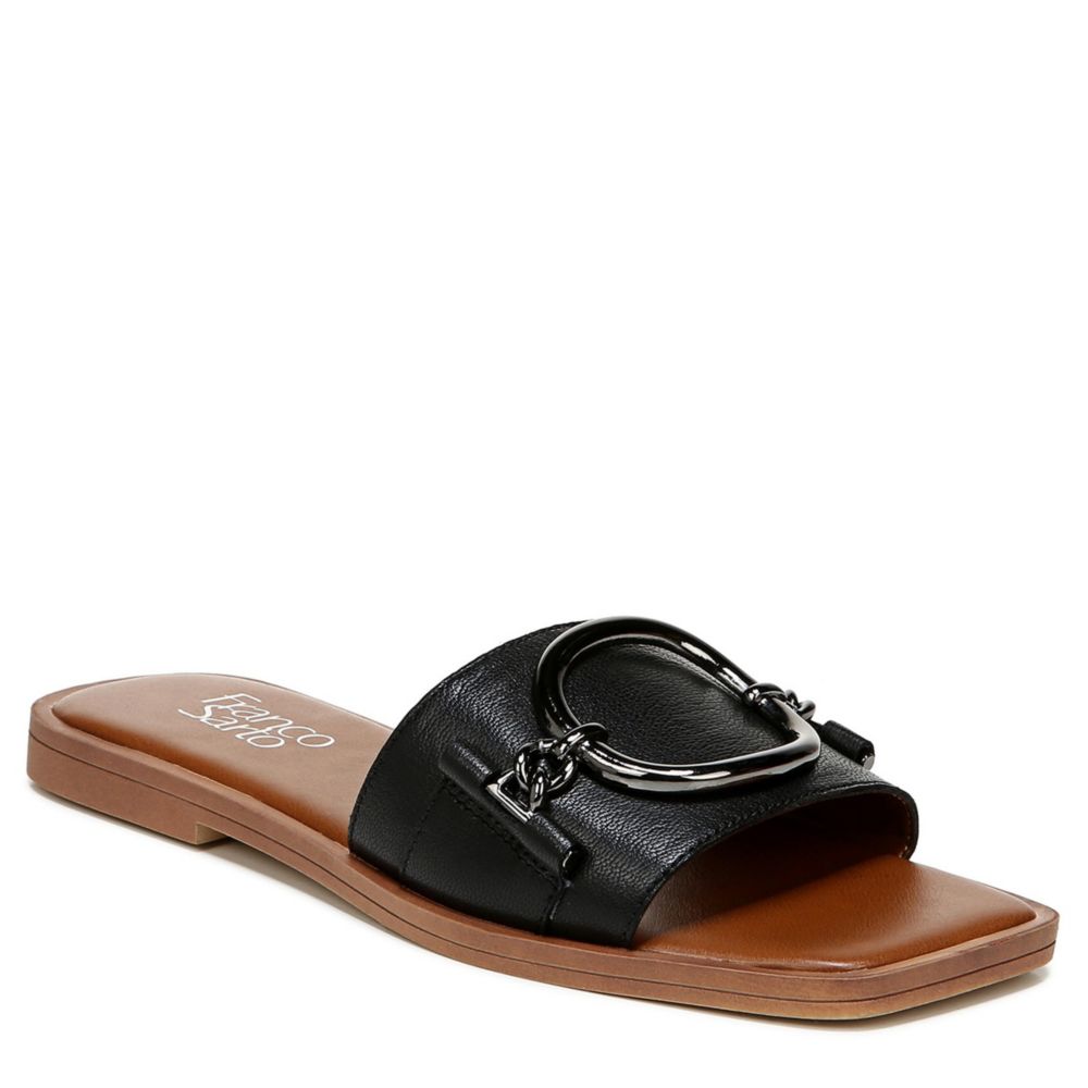 franco sarto black flat sandals