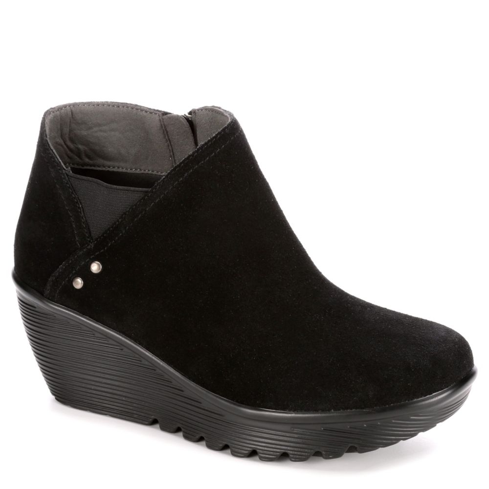 skechers black wedge shoes