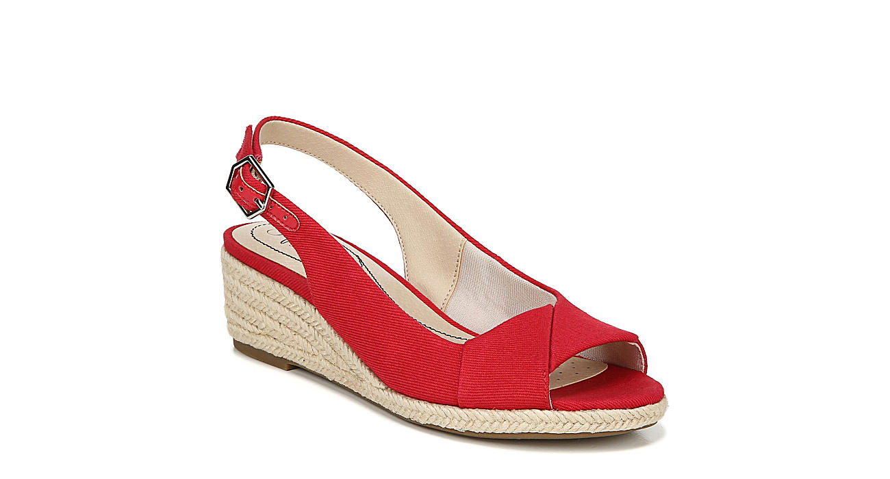 Red Lifestride Womens Socialite Wedge Sandal | Sandals | Off Broadway Shoes