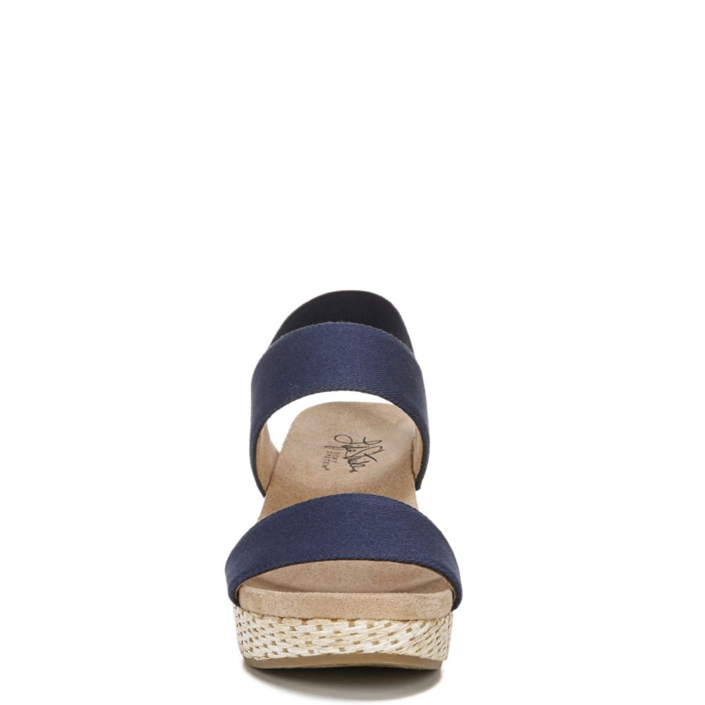 LIFESTRIDE Womens Delta Wedge Sandal - NAVY