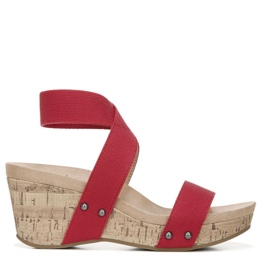 red wedge sandals for women