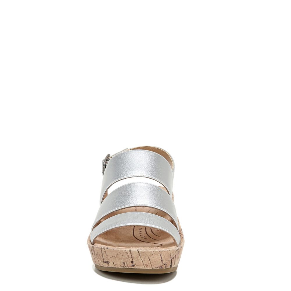 LIFESTRIDE Womens Wynonna Wedge Sandal - SILVER