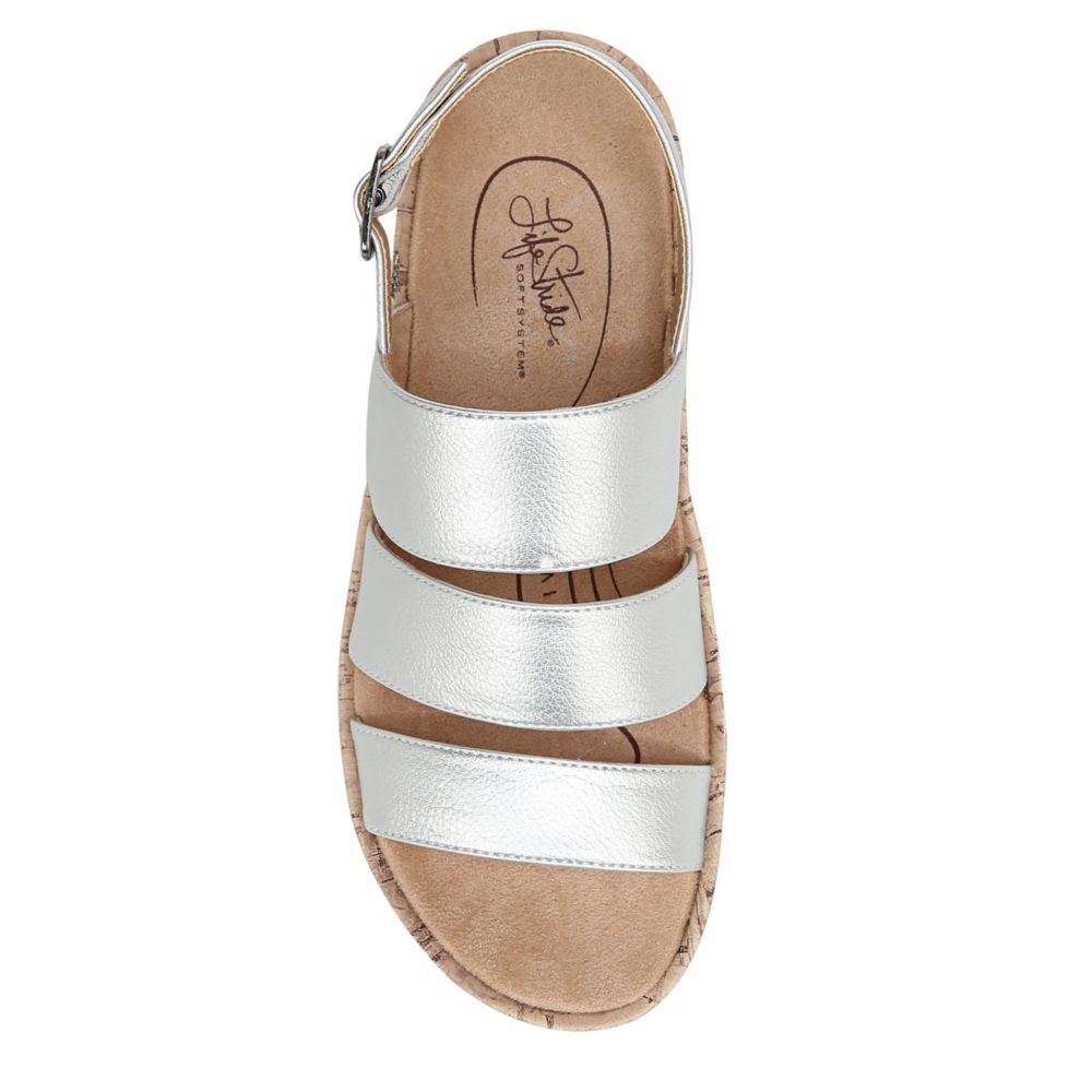 LIFESTRIDE Womens Wynonna Wedge Sandal - SILVER