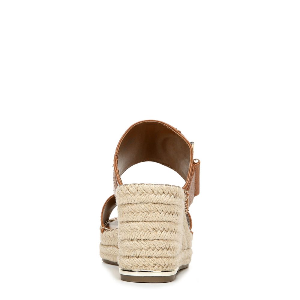 FRANCO SARTO Womens Charlie Espadrille Slide Wedge Sandal - COGNAC