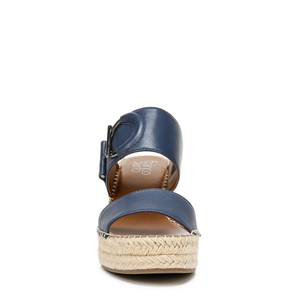 FRANCO SARTO Womens Charlie Espadrille Slide Wedge Sandal - BLUE