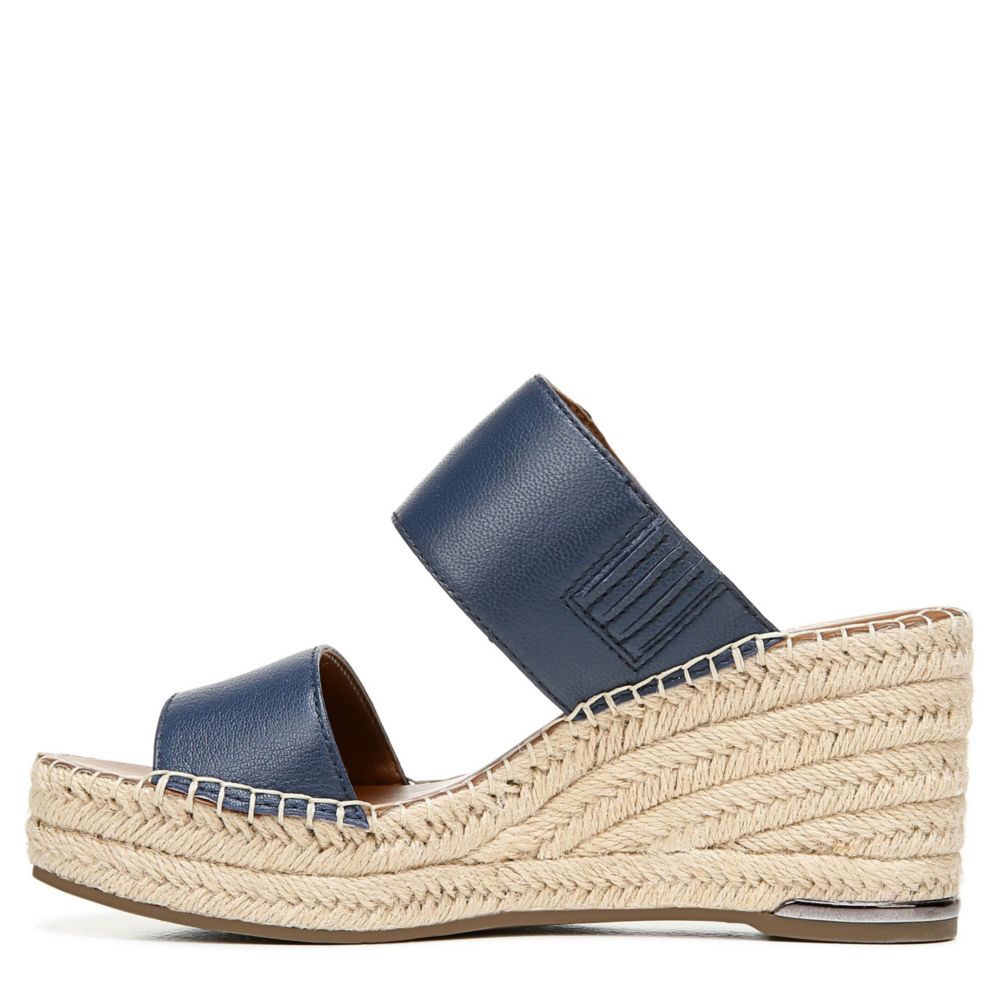 FRANCO SARTO Womens Charlie Espadrille Slide Wedge Sandal - BLUE