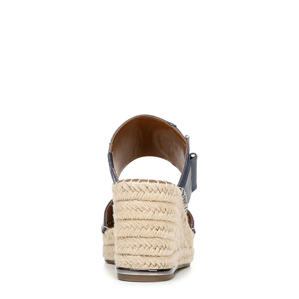 FRANCO SARTO Womens Charlie Espadrille Slide Wedge Sandal - BLUE