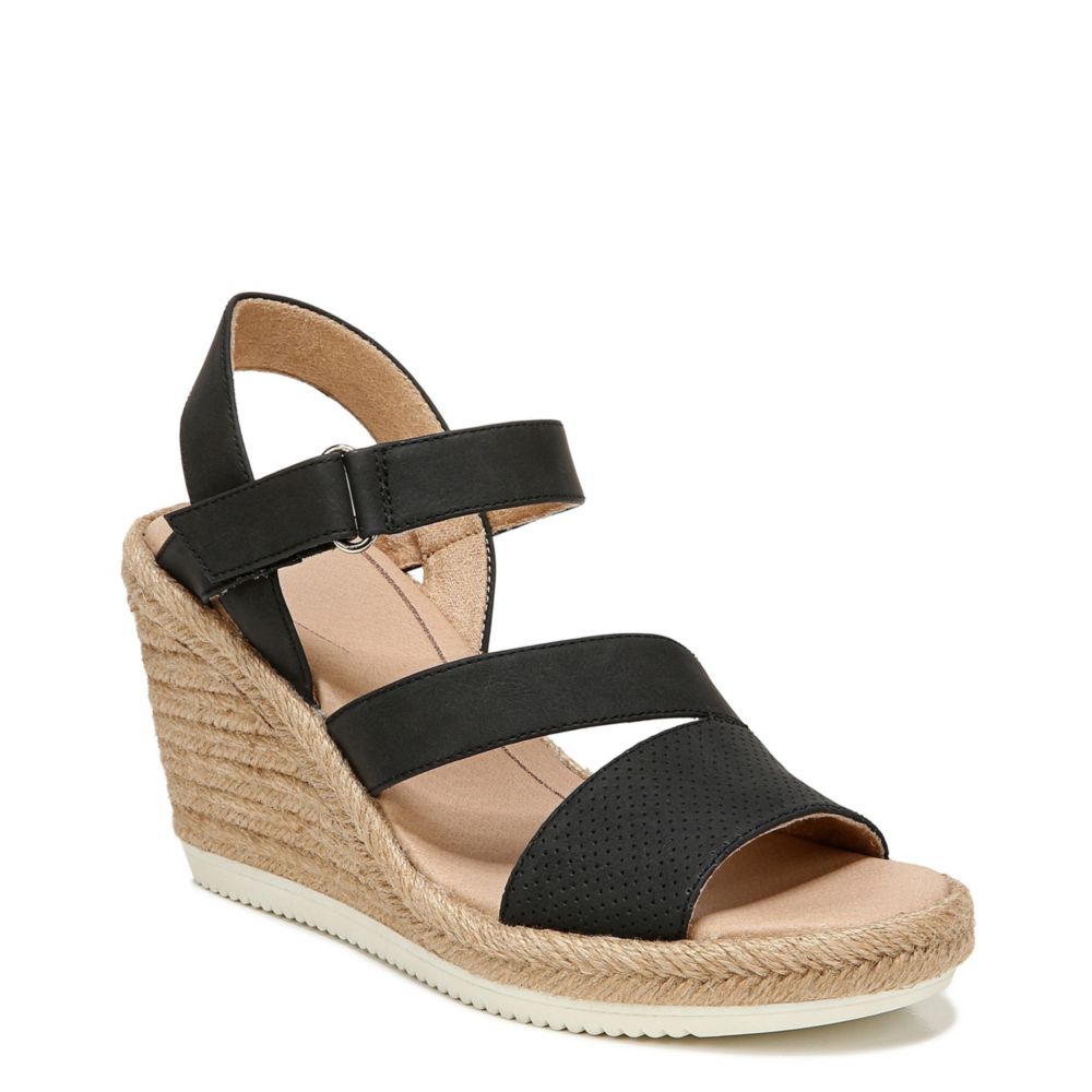 dr scholl's black wedge sandals