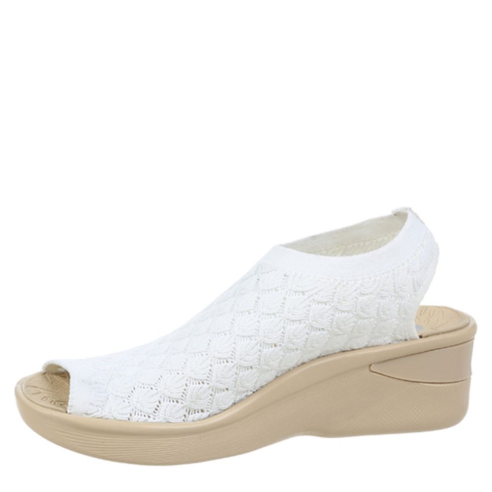 BZEES Womens Secret Wedge Sandal - WHITE