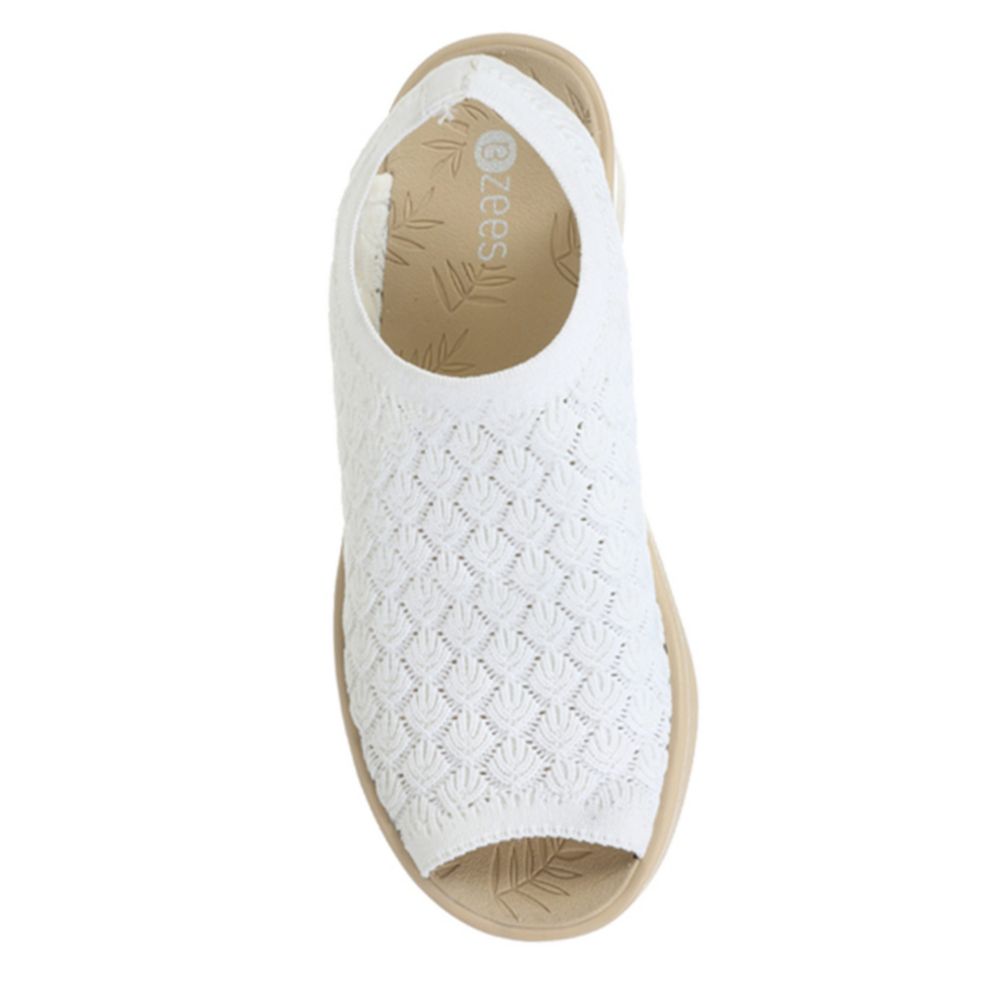 BZEES Womens Secret Wedge Sandal - WHITE