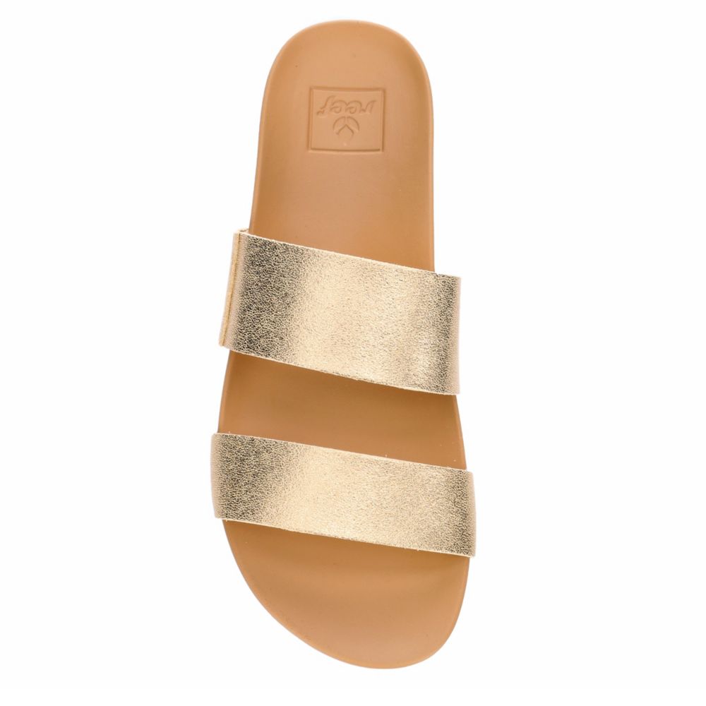 REEF Womens Cushion Bounce Vista Slide Sandal - GOLD