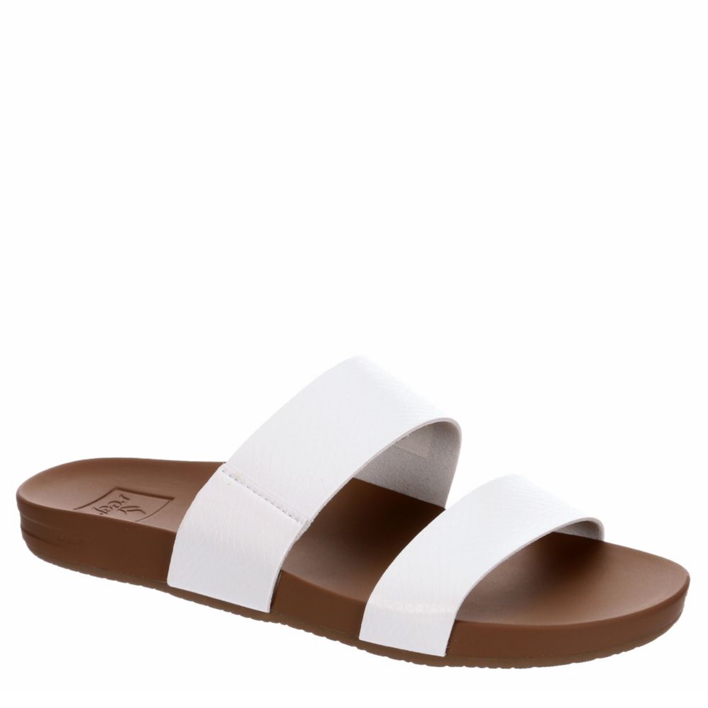 womens white slip on sandals