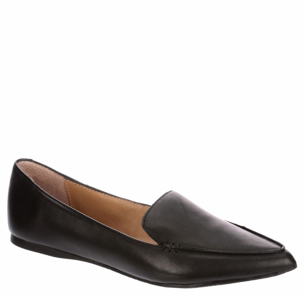 STEVE MADDEN Womens Feather Loafer Flat - BLACK