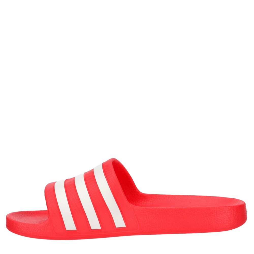 ADIDAS Womens Adilette Aqua Slide Sandal - RED
