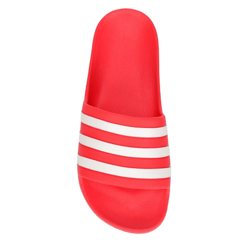 ADIDAS Womens Adilette Aqua Slide Sandal - RED