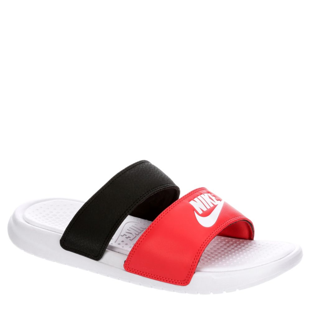 womens red slide sandals