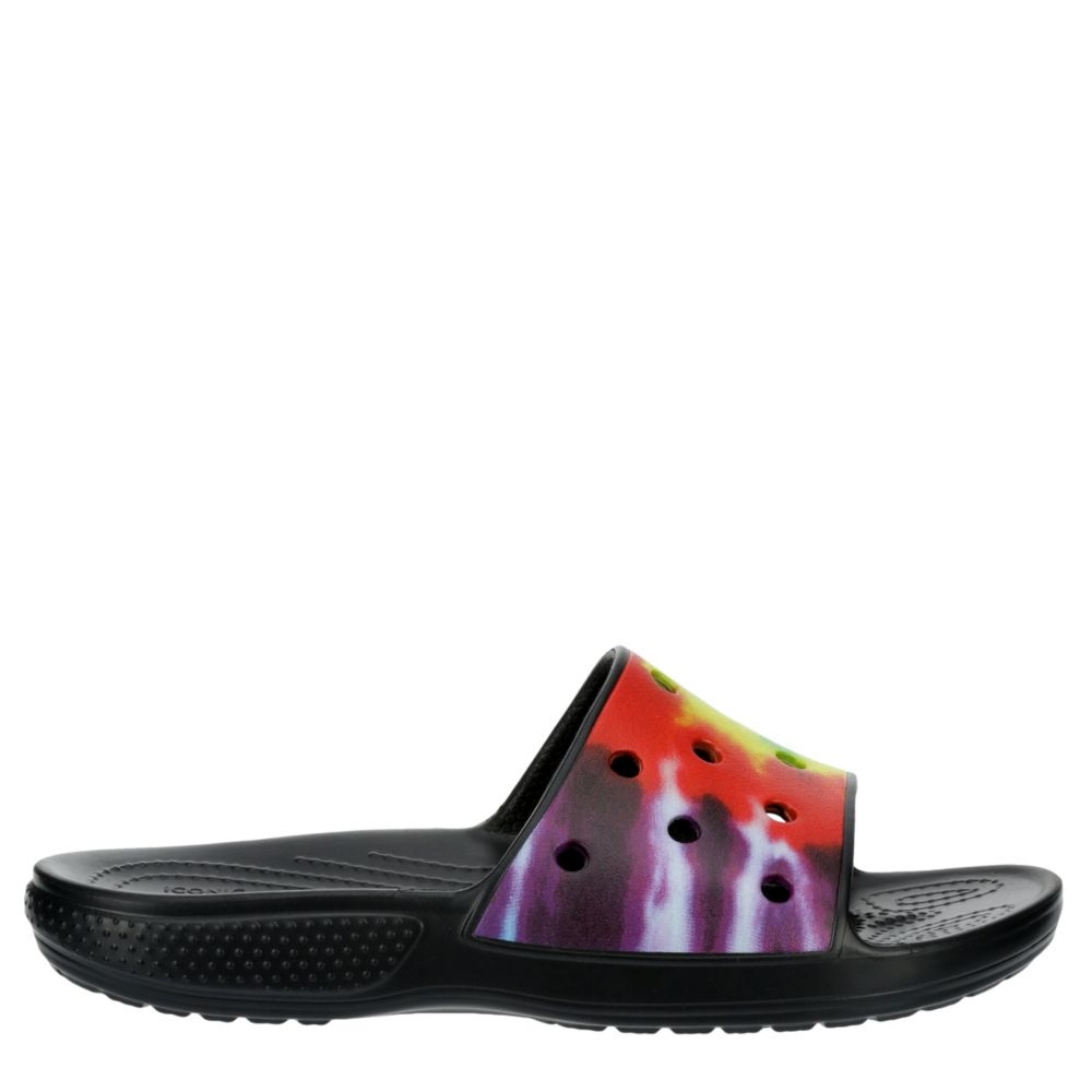 croc slides tie-dye