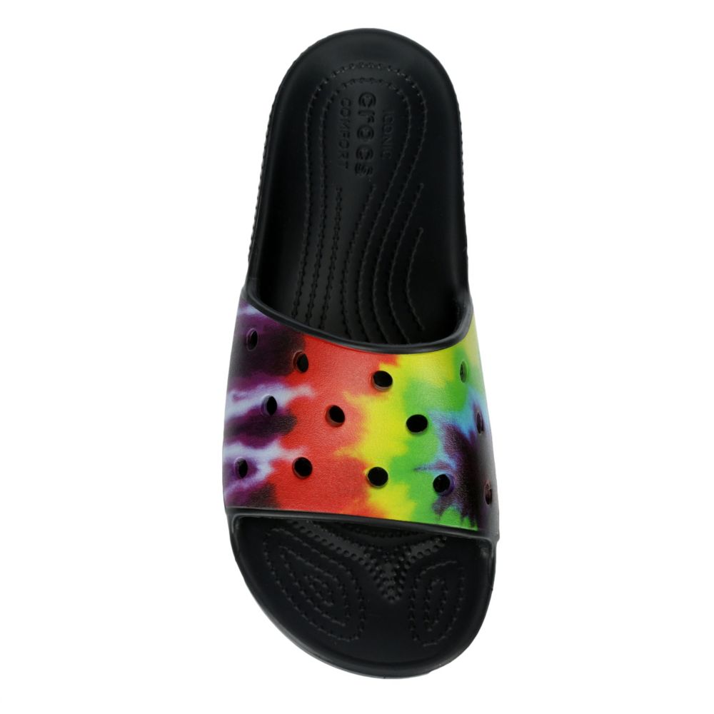 Tie-dye Crocs Womens Classic Slide Sandal | Sandals | Off Broadway Shoes