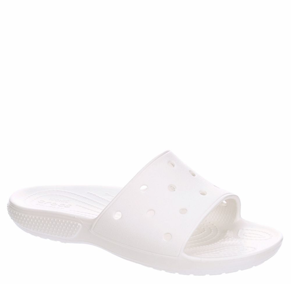 women's white croc sandals