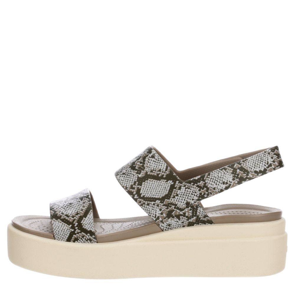 CROCS Womens Brooklyn Wedge Sandal - SNAKE