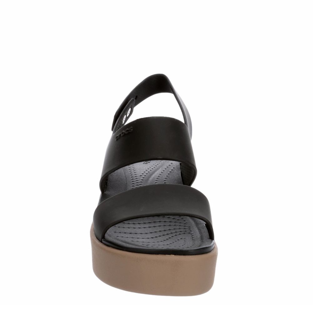 CROCS Womens Brooklyn Wedge Sandal - BLACK