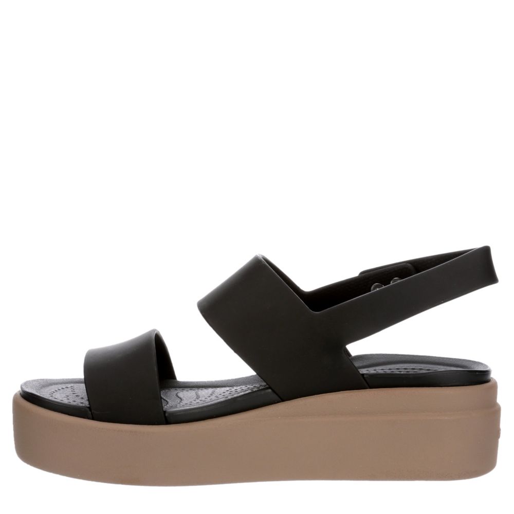 CROCS Womens Brooklyn Wedge Sandal - BLACK