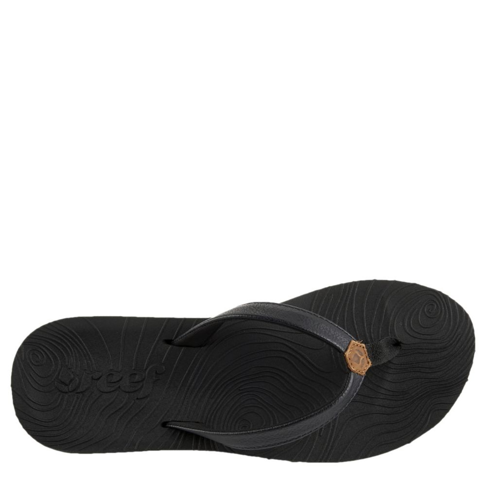 reef flip flops black womens