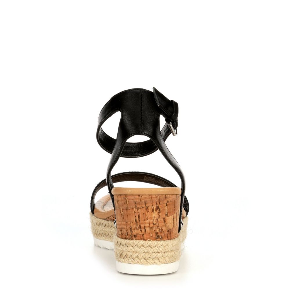 STEVE MADDEN Womens Jaide Espadrille Wedge Sandal - BLACK