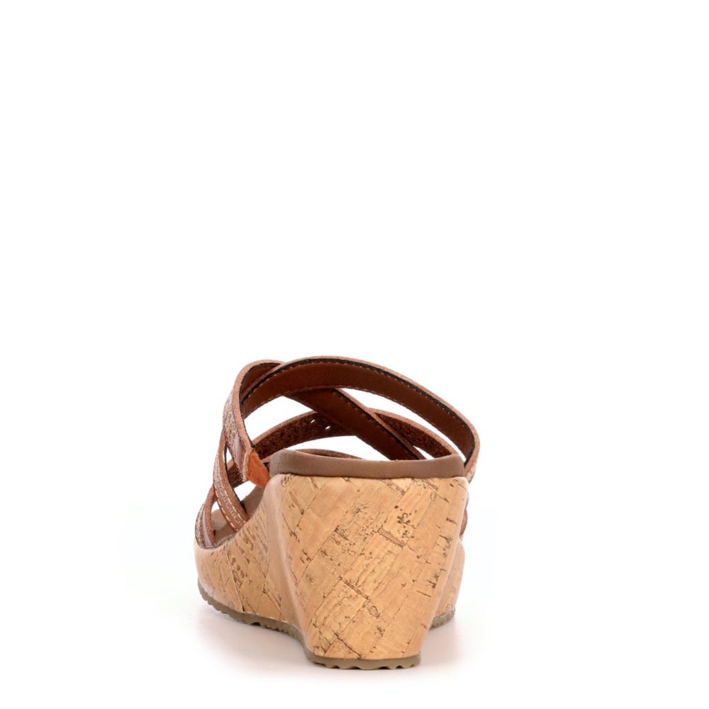 SKECHERS Womens Beverlee - Tiger Posse Wedge Slide Sandal - BROWN