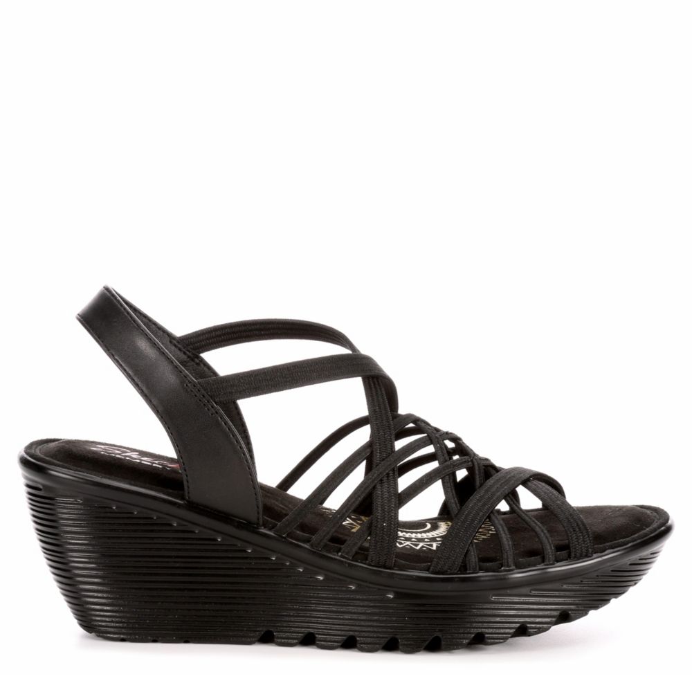 Womens Parallel Crossed Wires Wedge Sandal