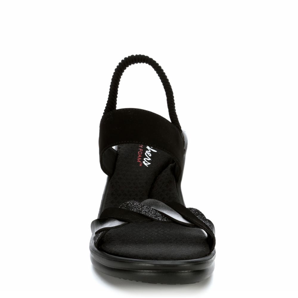 SKECHERS Womens Rumbler City Dash Wedge Sandal - BLACK