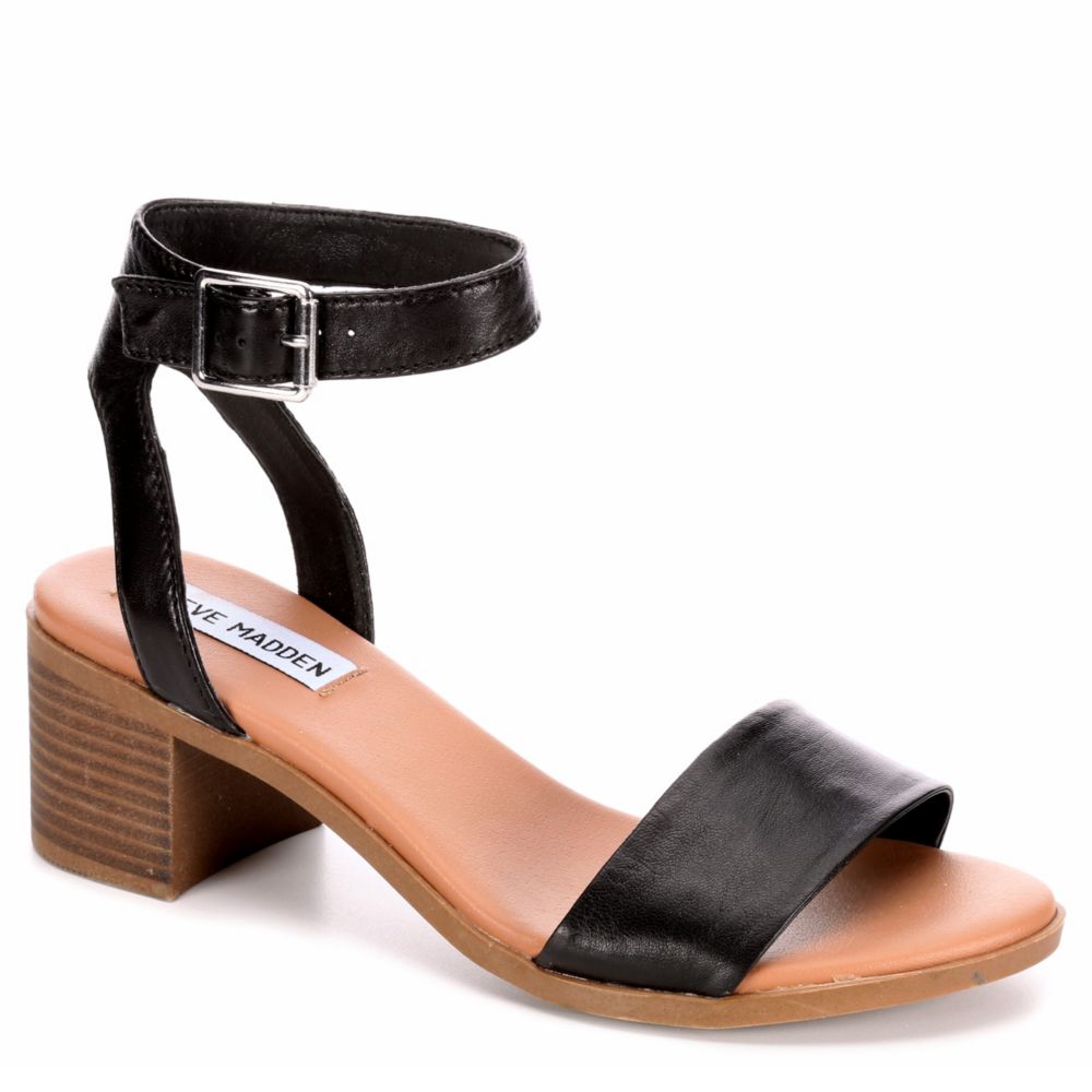 steve madden black slip on sandals