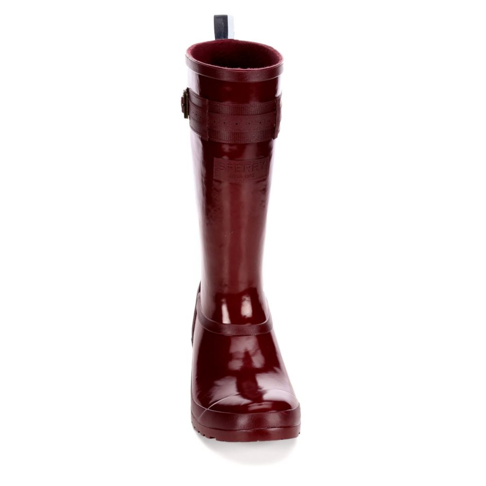 dark red rain boots