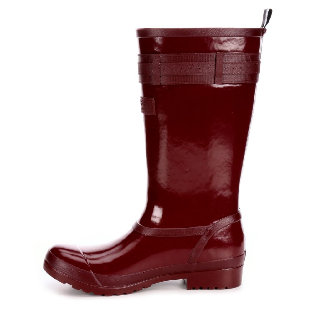 red sperry rain boots