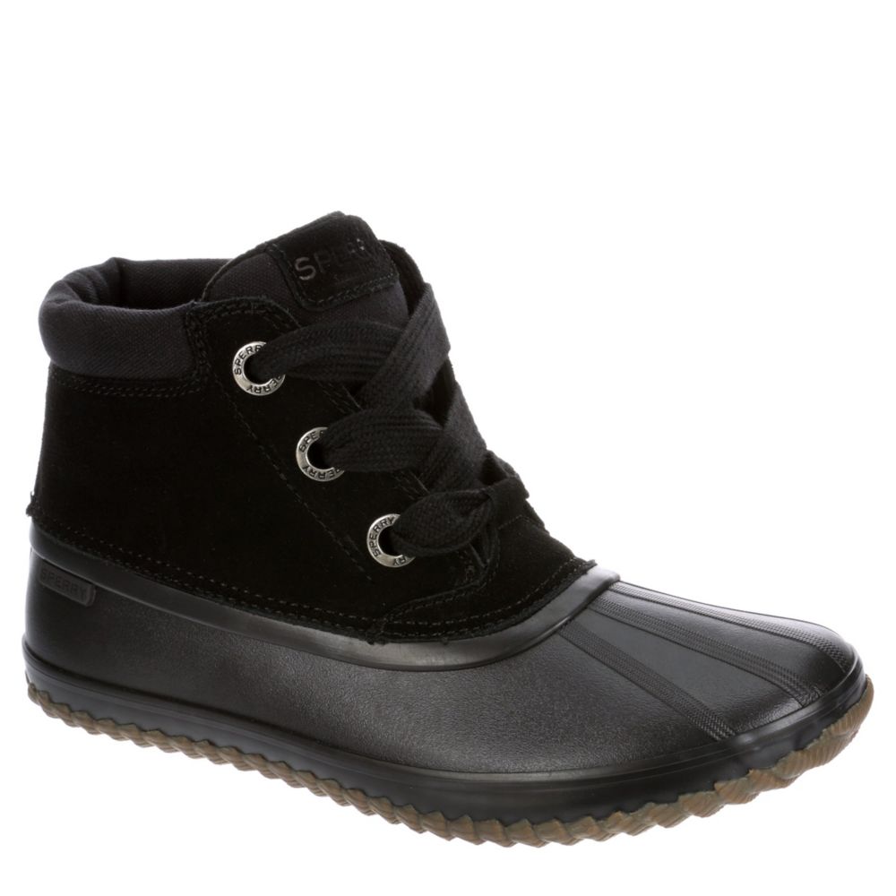 women's black sperry duck boots