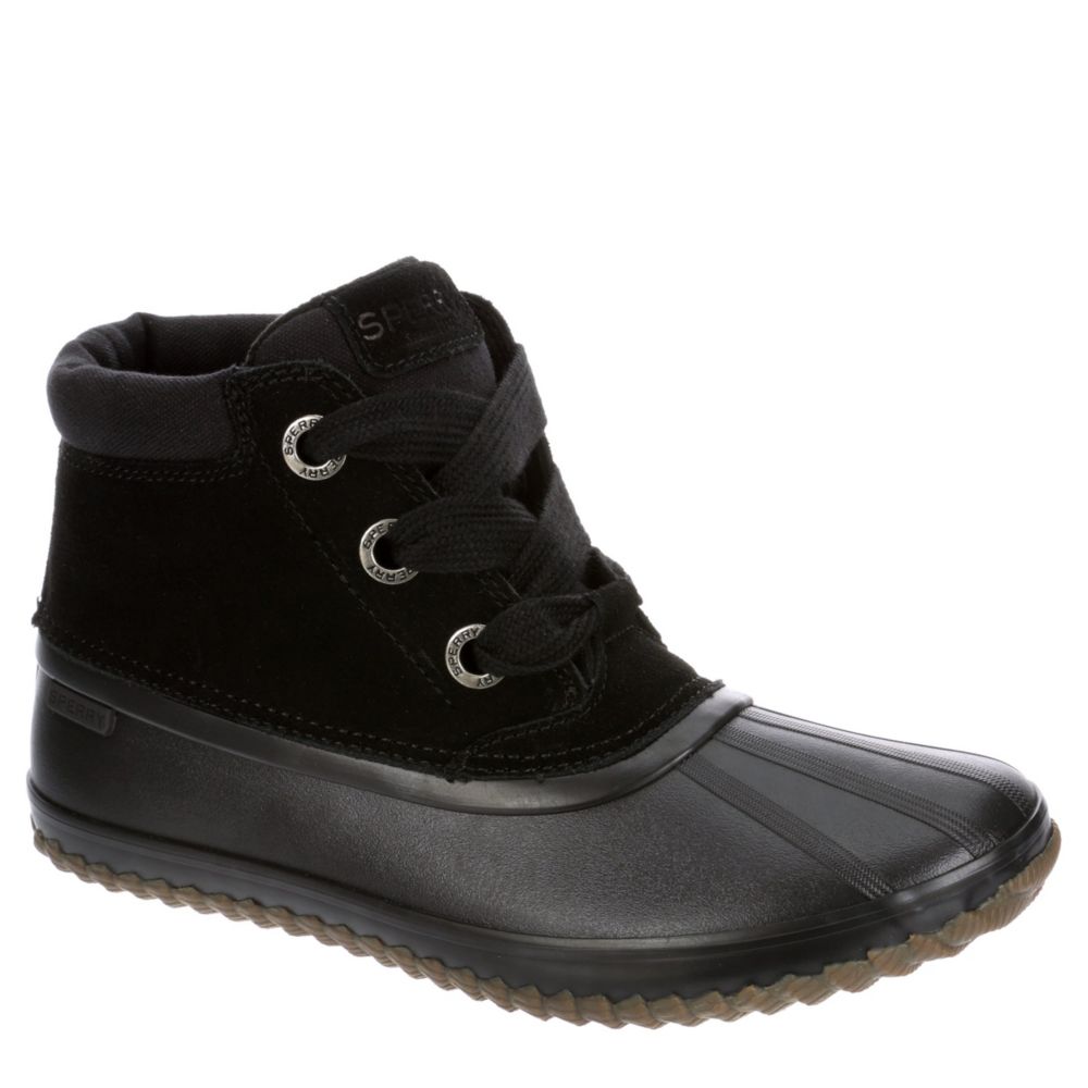 sperry duck boots black womens