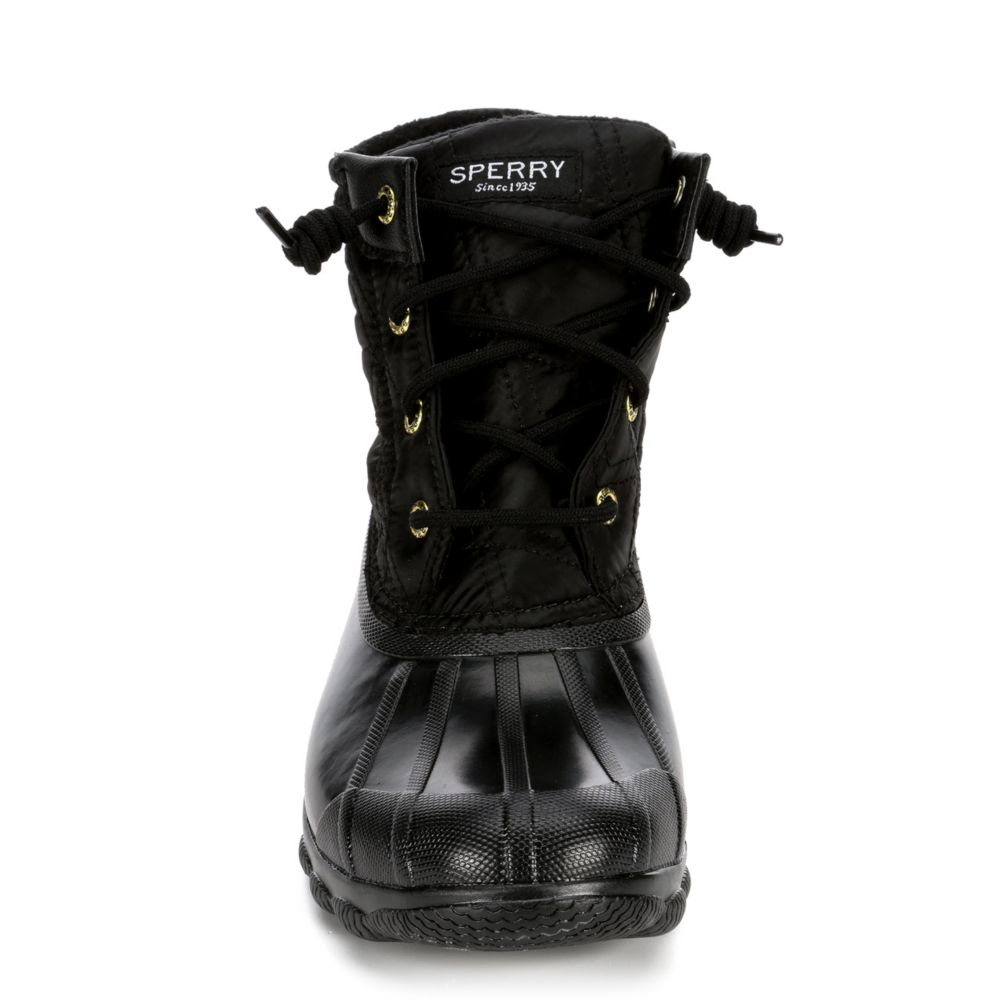 women's black sperry duck boots