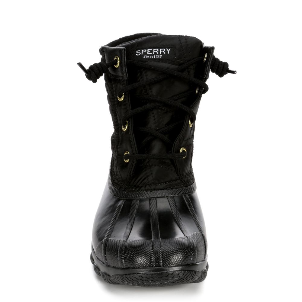 women's sperry black duck boots