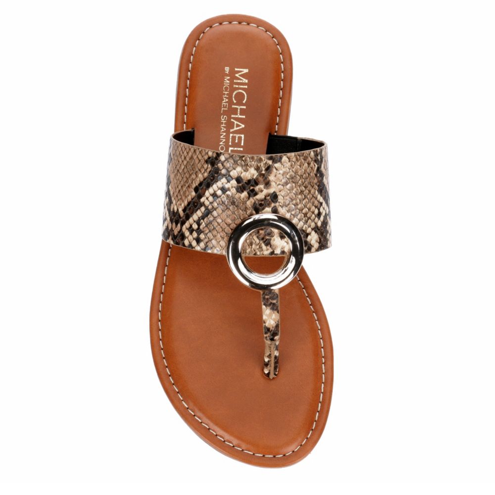 MICHAEL BY MICHAEL SHANNON Womens Maci Thong Sandal - SNAKE