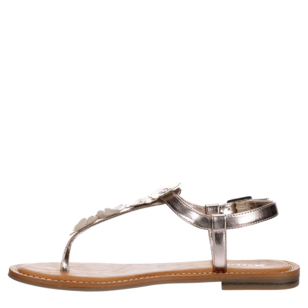 champagne colored flat sandals