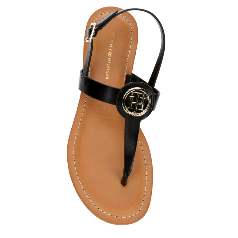 tommy hilfiger black flip flops