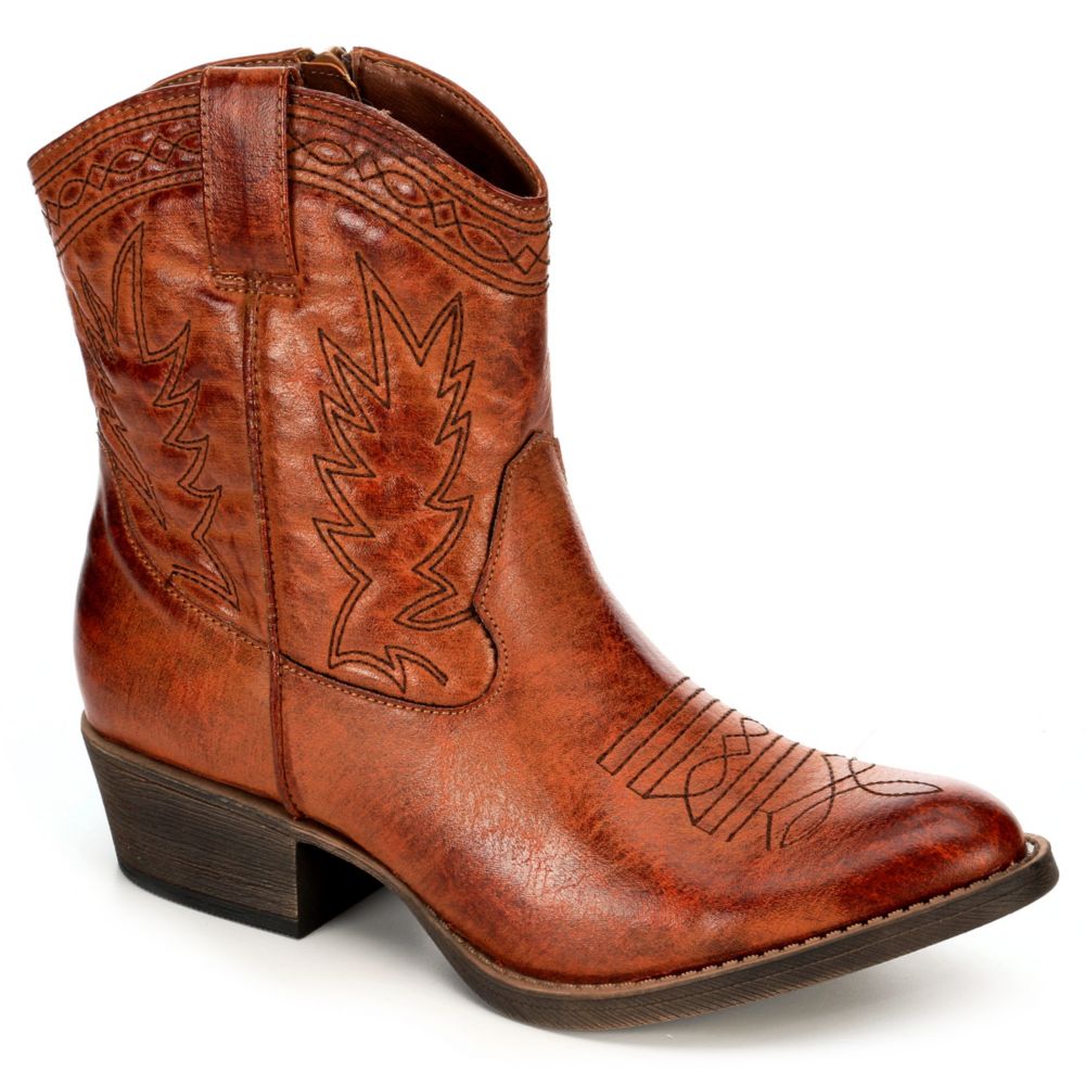 Cognac Coconuts Womens Pistol Western Boot Boots Off Broadway Shoes