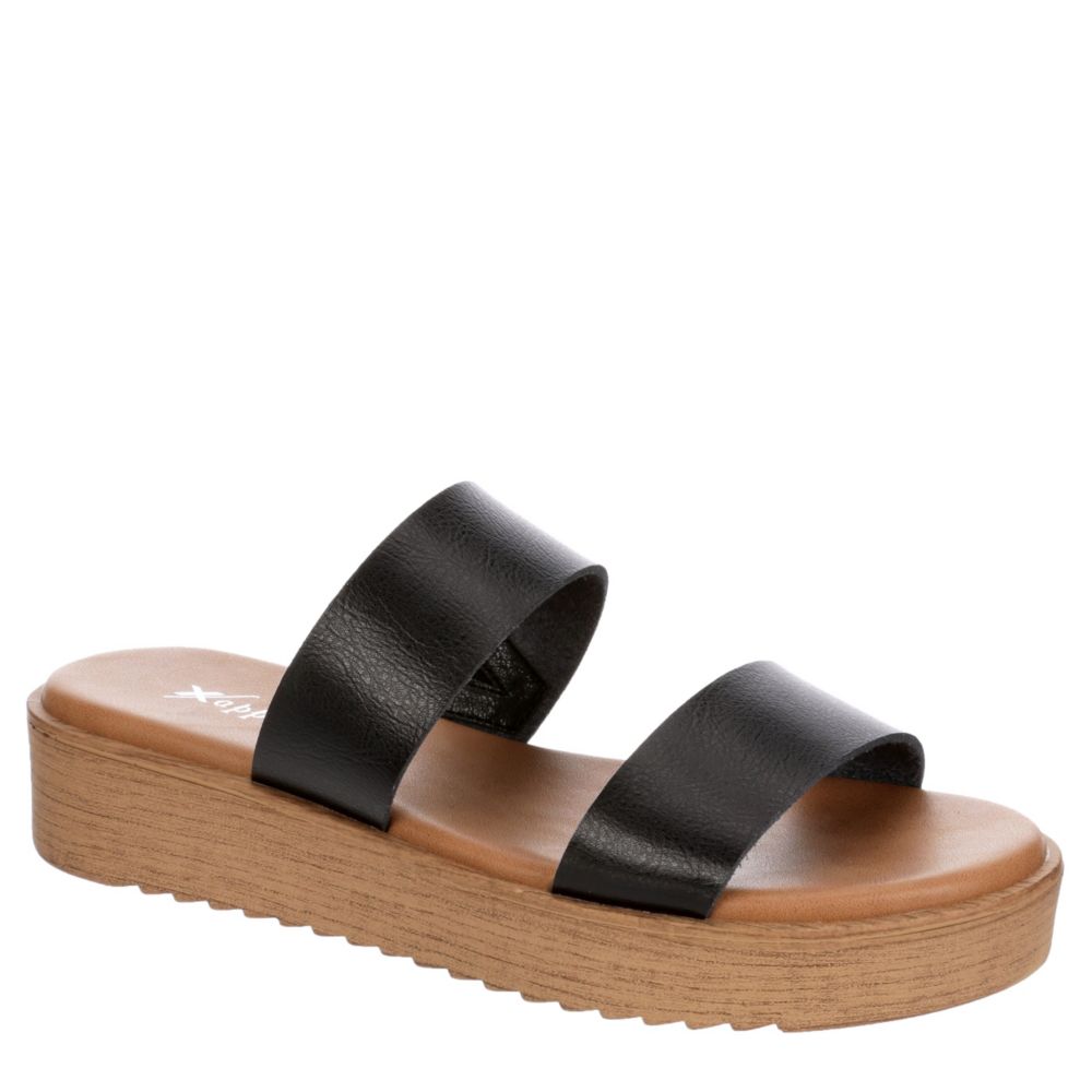 XAPPEAL Womens Dash Platform Slide Sandal - BLACK