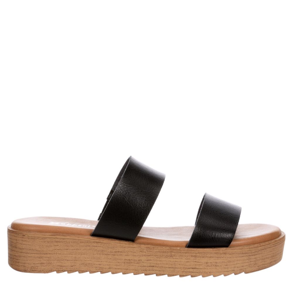 XAPPEAL Womens Dash Platform Slide Sandal - BLACK
