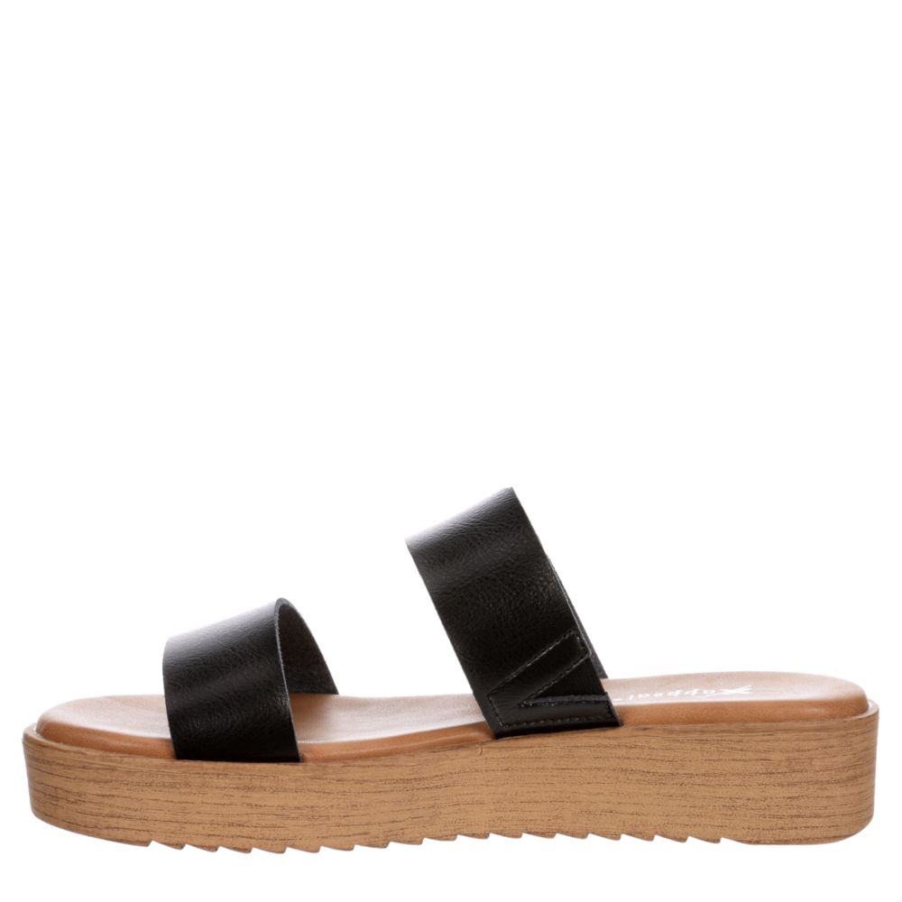 XAPPEAL Womens Dash Platform Slide Sandal - BLACK