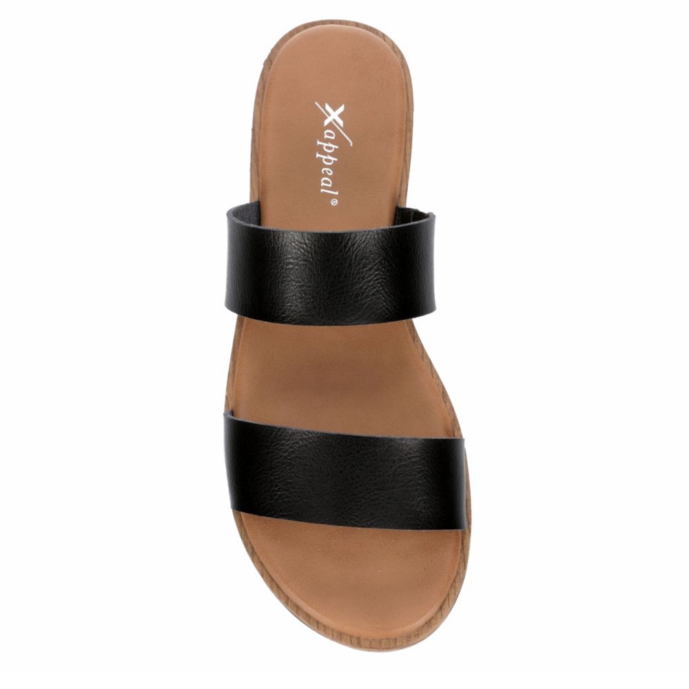 XAPPEAL Womens Dash Platform Slide Sandal - BLACK