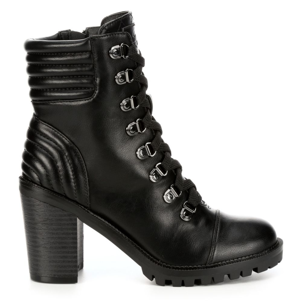 black chunky heel boots