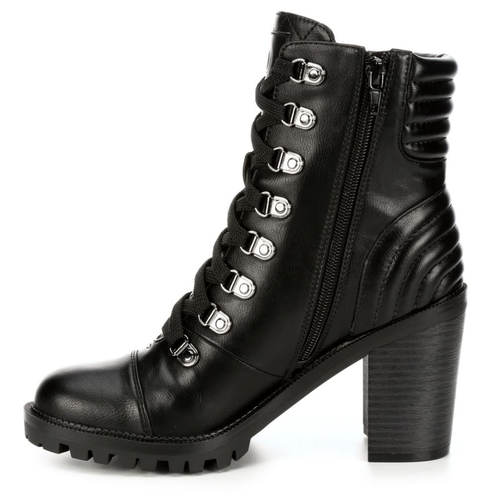 GBG Los Angeles Womens Jetti Chunky Heel Boot - BLACK